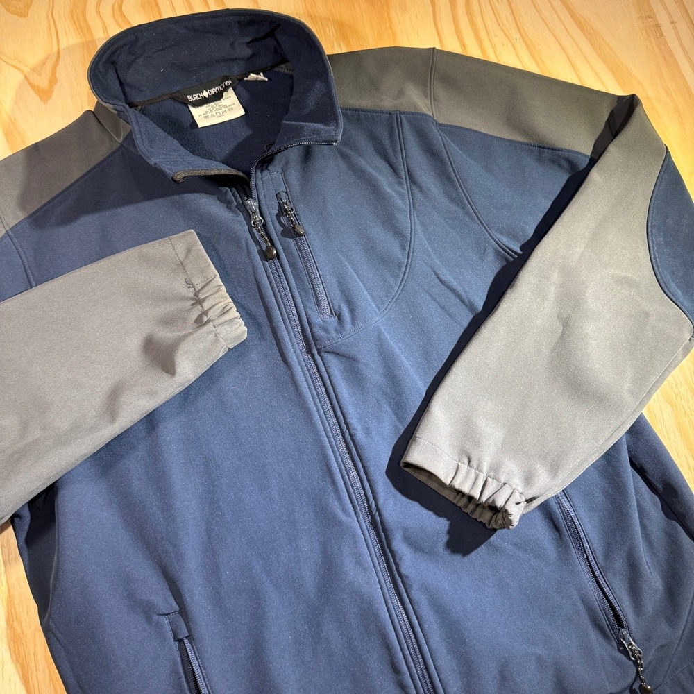 Black Diamond Men's Full Zip Softshell Fleece Hybrid Jacket Navy Gray Size XL